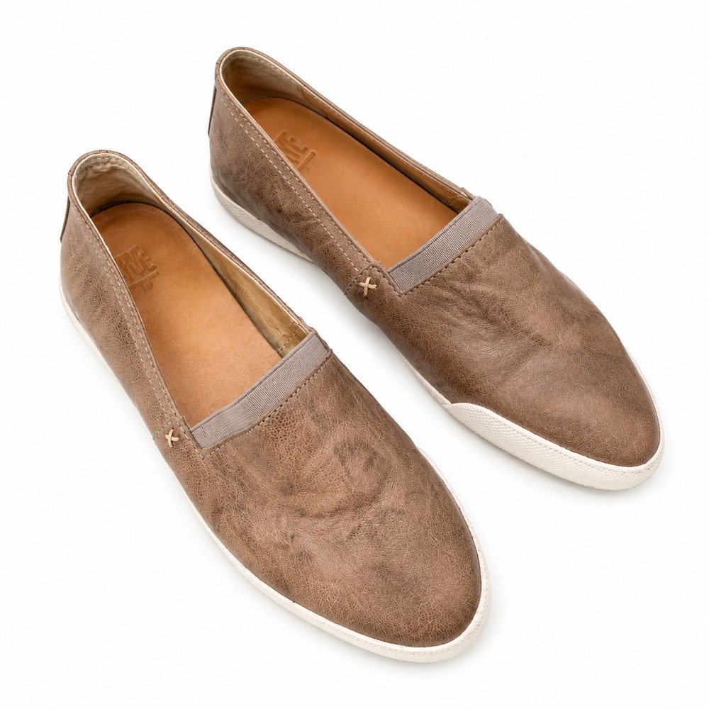 Frye Melanie Slip On Leather Flats Women's 10M Gray
